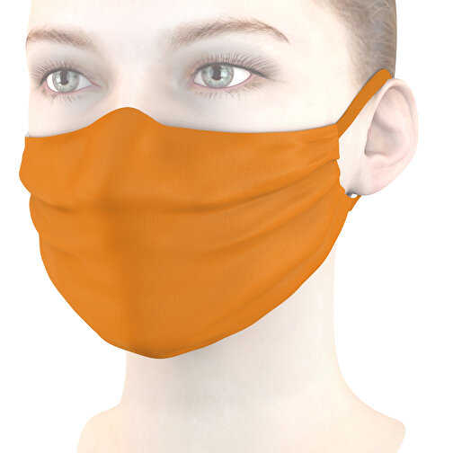 Mund-Nasen-Maske Mit Nasenbügel , kürbisorange, Polyester, 11,00cm x 9,00cm (Länge x Breite), Bild 1