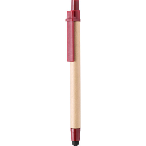 Kugelschreiber Pointer Than , rot, Reclycling Pappe, 13,80cm (Breite), Bild 1