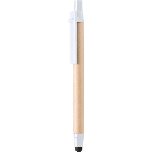 Kugelschreiber Pointer Than , weiß, Reclycling Pappe, 13,80cm (Breite), Bild 1
