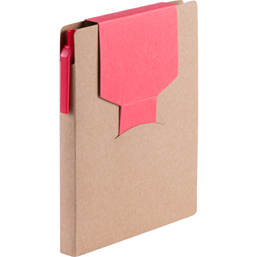 Notizblock Cravis , rot, Reclycling Pappe, 10,20cm x 1,30cm x 14,20cm (Länge x Höhe x Breite), Bild 1