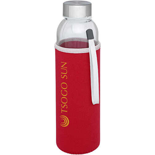 Bodhi 500 Ml Glas-Sportflasche , rot, Glas, Neopren, Edelstahl, 22,10cm (Höhe), Bild 2