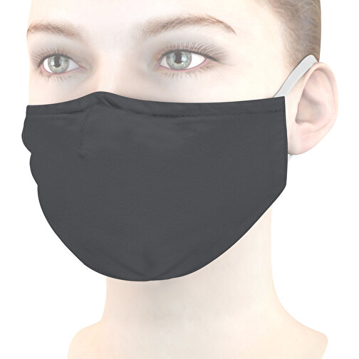 Mund-Nasen-Maske Deluxe , dunkelgrau, Polyester, 21,00cm x 12,00cm (Länge x Breite), Bild 1