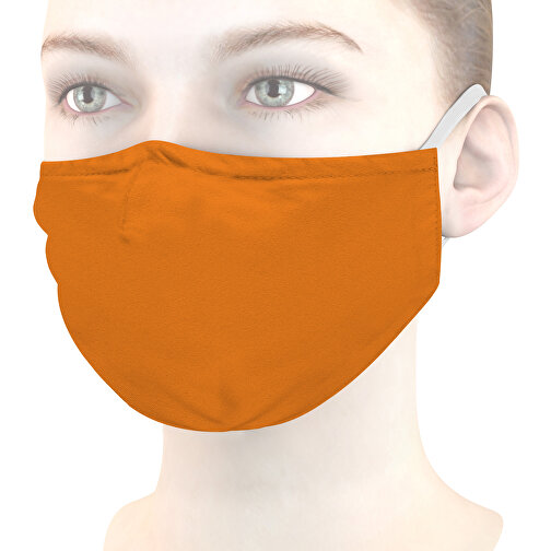 Mund-Nasen-Maske Deluxe , kürbisorange, Polyester, 21,00cm x 12,00cm (Länge x Breite), Bild 1