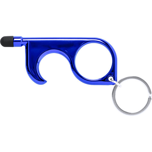 Schlüsselanhänger Anticontact Cimak , blau, 3,00cm x 0,50cm x 7,30cm (Länge x Höhe x Breite), Bild 1
