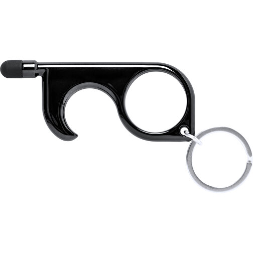 Schlüsselanhänger Anticontact Cimak , schwarz, 3,00cm x 0,50cm x 7,30cm (Länge x Höhe x Breite), Bild 1