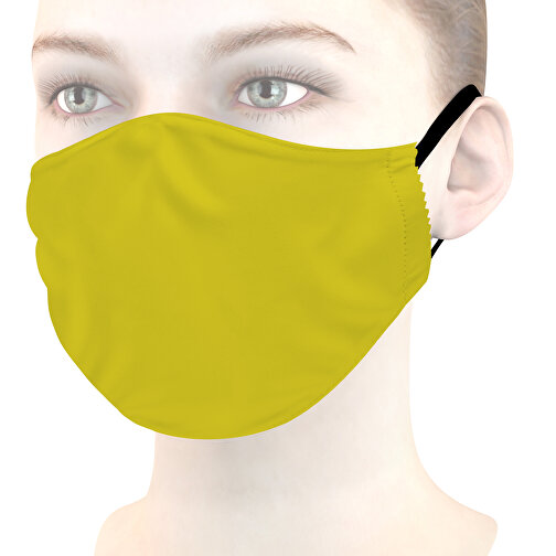 Mikrofaser-Gesichtsmaske , gelbgrün, 70% Polyester, 30% Polyamid, 18,00cm x 8,00cm (Länge x Breite), Bild 1