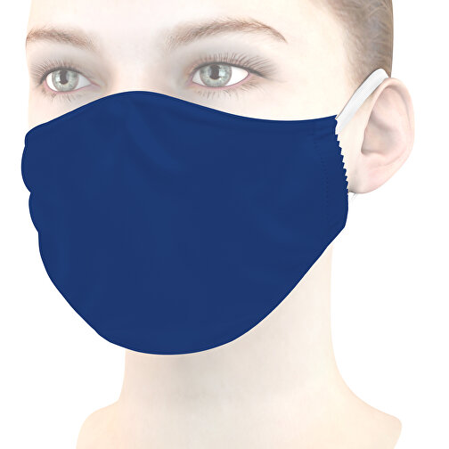 Mikrofaser-Gesichtsmaske , dunkelblau, 70% Polyester, 30% Polyamid, 18,00cm x 8,00cm (Länge x Breite), Bild 1