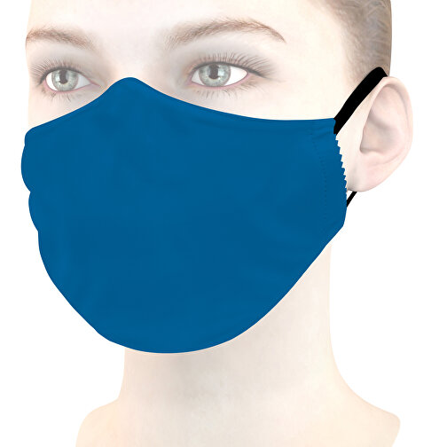 Mikrofaser-Kindermaske Mit Nasenbügel , tintenblau, 70% Polyester, 30% Polyamid, 17,00cm x 6,00cm (Länge x Breite), Bild 1