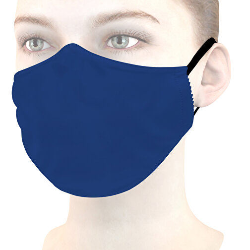Mikrofaser-Kindermaske Mit Nasenbügel , dunkelblau, 70% Polyester, 30% Polyamid, 17,00cm x 6,00cm (Länge x Breite), Bild 1