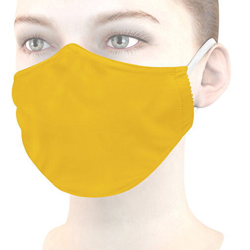 Mikrofaser-Kindermaske Mit Nasenbügel , gelb, 70% Polyester, 30% Polyamid, 17,00cm x 6,00cm (Länge x Breite), Bild 1