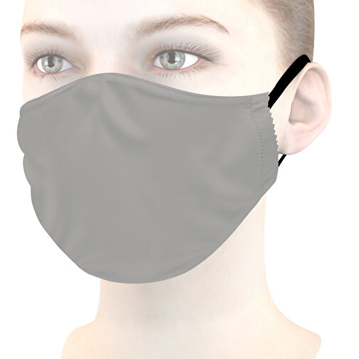 Mikrofaser-Gesichtsmaske Mit Nasenbügel , hellgrau, 70% Polyester, 30% Polyamid, 18,00cm x 8,00cm (Länge x Breite), Bild 1