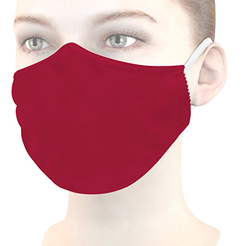 Mikrofaser-Gesichtsmaske Mit Nasenbügel , kirschrot, 70% Polyester, 30% Polyamid, 18,00cm x 8,00cm (Länge x Breite), Bild 1