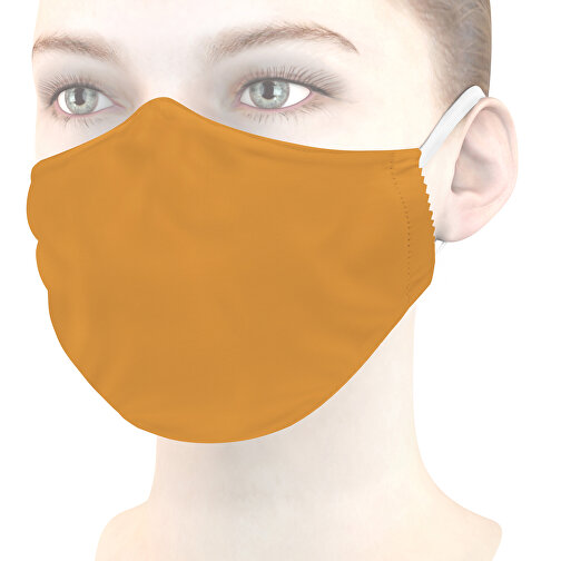 Mikrofaser-Gesichtsmaske Mit Nasenbügel , orangebraun, 70% Polyester, 30% Polyamid, 18,00cm x 8,00cm (Länge x Breite), Bild 1