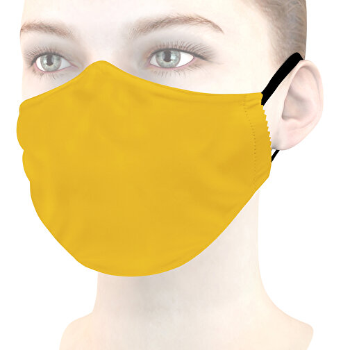 Mikrofaser-Gesichtsmaske Mit Nasenbügel , gelb, 70% Polyester, 30% Polyamid, 18,00cm x 8,00cm (Länge x Breite), Bild 1