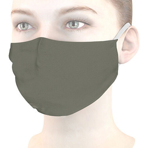 Mund-Nasen-Maske Deluxe , kohlgrün, Baumwolle, 21,00cm x 12,00cm (Länge x Breite), Bild 1