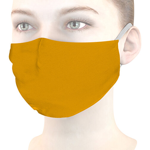 Mund-Nasen-Maske Deluxe , maisgelb, Baumwolle, 21,00cm x 12,00cm (Länge x Breite), Bild 1