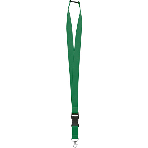 25 Mm Sicherheits Lanyard , dunkelgrün, Polyester, 92,00cm x 2,50cm (Länge x Breite), Bild 1