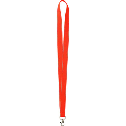 10 Mm Lanyard Mit Reflektierenden Fäden , hellrot, Polyester, 90,00cm x 1,00cm (Länge x Breite), Bild 1