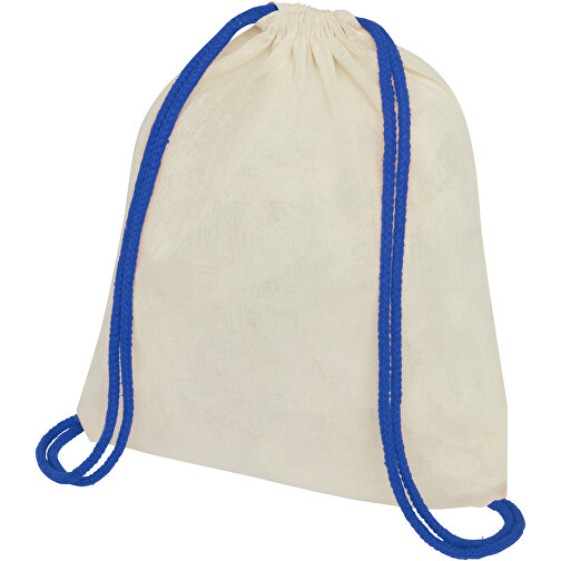 Plecak Oregon ściągany sznurkiem z kolorowymi sznureczkami, wykonany z bawełny o gramaturze 100 g, Obraz 1