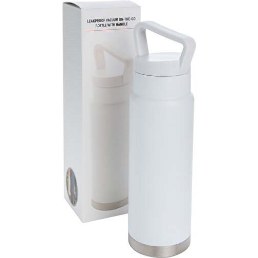 Auslaufsichere Vakuum-Flasche Mit Tragegriff, Weiß , weiß, Edelstahl, 28,30cm (Höhe), Bild 7