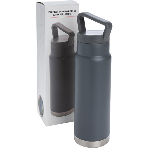 Auslaufsichere Vakuum-Flasche Mit Tragegriff, Grau , grau, Edelstahl, 28,30cm (Höhe), Bild 7