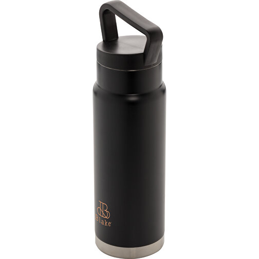 Auslaufsichere Vakuum-Flasche Mit Tragegriff, Schwarz , schwarz, Edelstahl, 28,30cm (Höhe), Bild 8