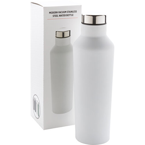 Moderne Vakuum-Flasche Aus Stainless Steel, Weiß , weiß, Edelstahl, 24,50cm (Höhe), Bild 5