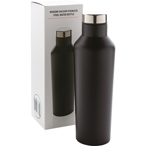 Moderne Vakuum-Flasche Aus Stainless Steel, Schwarz , schwarz, Edelstahl, 24,50cm (Höhe), Bild 6