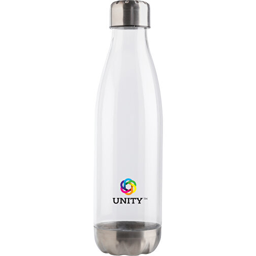 Auslaufsichere Trinkflasche Mit Stainless-Steel-Deckel, Transparent , transparent, Mit Glykol modifiziertes PET, 26,20cm (Höhe), Bild 3