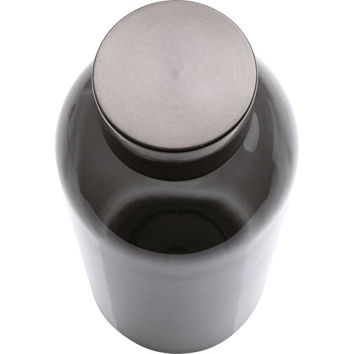 Auslaufsichere Trinkflasche Mit Metalldeckel, Schwarz , schwarz, Mit Glykol modifiziertes PET, 7,20cm x 20,70cm (Länge x Höhe), Bild 3