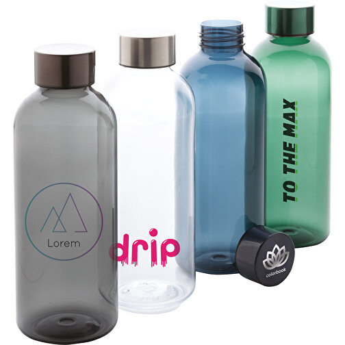 Auslaufsichere Trinkflasche Mit Metalldeckel, Transparent , transparent, Mit Glykol modifiziertes PET, 7,20cm x 20,70cm (Länge x Höhe), Bild 7