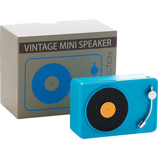 Mini Vintage Kabelloser 3W Lautsprecher, Blau , blau, ABS, 7,50cm x 5,00cm (Länge x Höhe), Bild 5