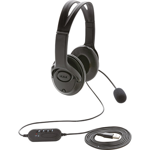 Over-Ear Headset Mit Kabel, Schwarz , schwarz, ABS, 14,20cm x 19,00cm (Länge x Höhe), Bild 1