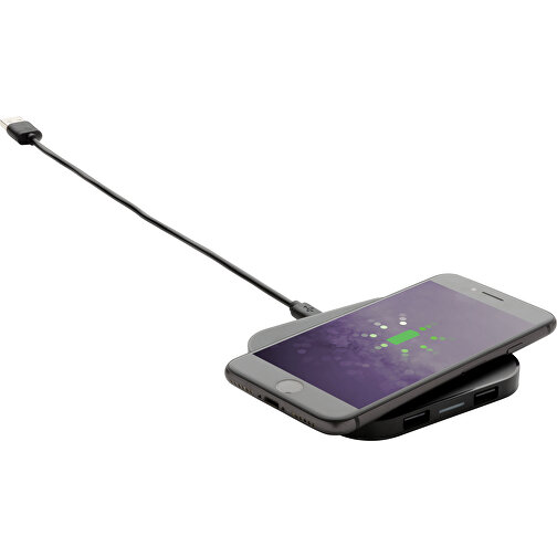 Wireless-5W-Charging-Pad, Schwarz , schwarz, ABS, 9,00cm x 1,00cm (Länge x Höhe), Bild 2