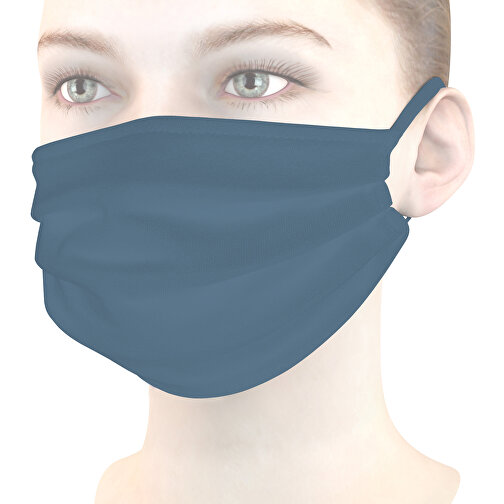Mund-Nasen-Maske , petrol, Baumwolle, 11,00cm x 9,00cm (Länge x Breite), Bild 1