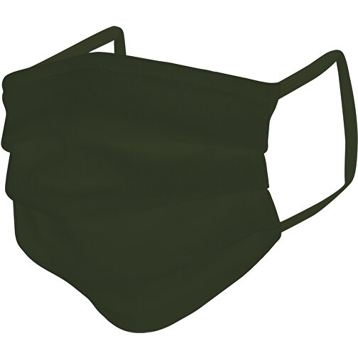 Mund-Nasen-Maske , moosgrün, Baumwolle, 11,00cm x 9,00cm (Länge x Breite), Bild 2