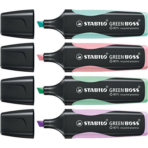 STABILO GREEN BOSS Pastel Leuchtmarkierer , Stabilo, pastell-rosa, recycelter Kunststoff, 10,50cm x 1,70cm x 2,70cm (Länge x Höhe x Breite), Bild 3