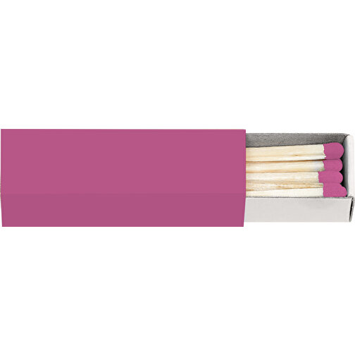 Streichholzschachtel 5,6 X 1,7 X 1,7 Cm , pink/weiss, Holz, Karton, 5,60cm x 1,70cm x 1,70cm (Länge x Höhe x Breite), Bild 2