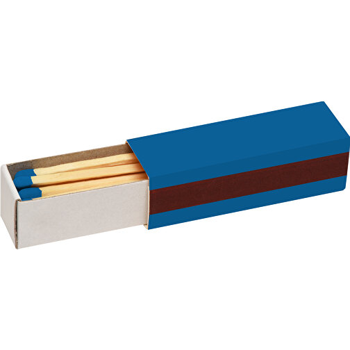 Streichholzschachtel 5,6 X 1,7 X 1,7 Cm , hellblau/weiß, Holz, Karton, 5,60cm x 1,70cm x 1,70cm (Länge x Höhe x Breite), Bild 1