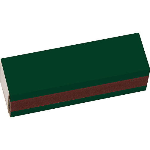 Streichholzschachtel 5,6 X 1,7 X 1,7 Cm , dunkelgrün/weiss, Holz, Karton, 5,60cm x 1,70cm x 1,70cm (Länge x Höhe x Breite), Bild 3
