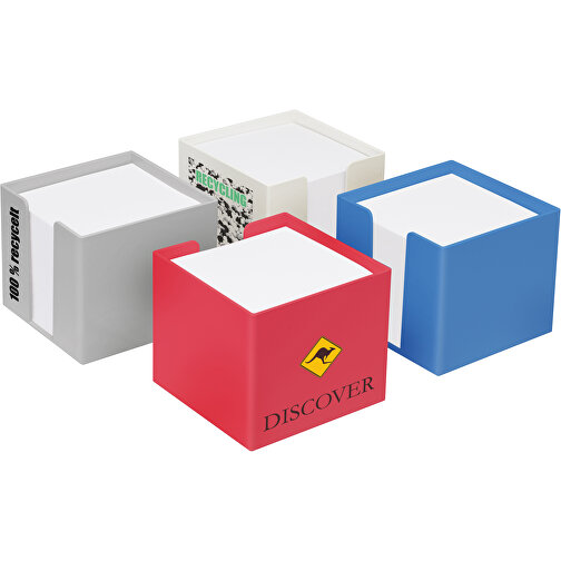 Zettelbox Recycling 'Epsilon' , recycling rot, PSR+PAP, 10,50cm x 9,00cm x 10,50cm (Länge x Höhe x Breite), Bild 2