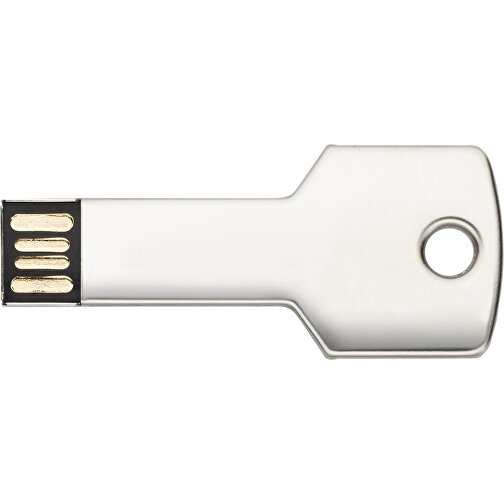 USB-Stick Schlüssel 2.0 128GB , Promo Effects MB , silber MB , 131 GB , Metall MB , 3 - 10 MB/s MB , 5,70cm x 2,40cm (Länge x Breite), Bild 1