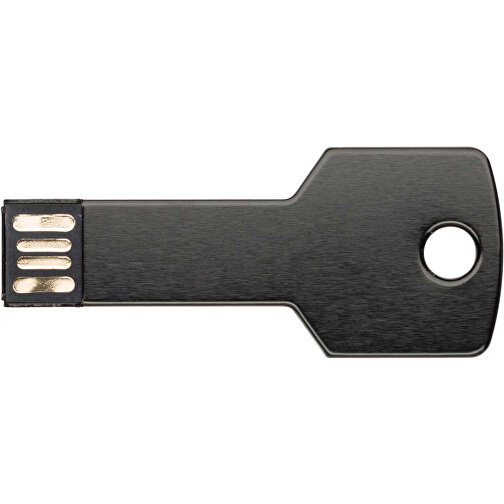 USB-Stick Schlüssel 2.0 128GB , Promo Effects MB , schwarz MB , 131 GB , Metall MB , 3 - 10 MB/s MB , 5,70cm x 2,40cm (Länge x Breite), Bild 1