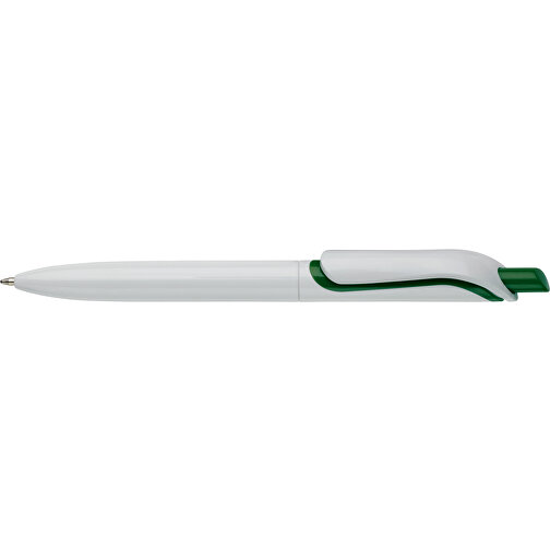 Kugelschreiber Modell Click Shadow - Hergestellt In Deutschland , weiß / dunkelgrün, ABS, 14,30cm (Länge), Bild 3