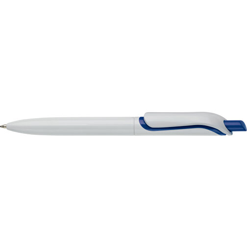 Kugelschreiber Modell Click Shadow - Hergestellt In Deutschland , weiß / dunkelblau, ABS, 14,30cm (Länge), Bild 3