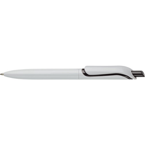 Kugelschreiber Modell Click Shadow - Hergestellt In Deutschland , weiß / schwarz, ABS, 14,30cm (Länge), Bild 3