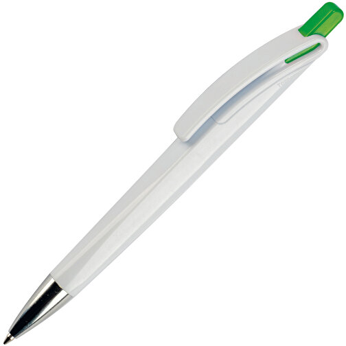 Kugelschreiber Riva Hardcolour , weiß / hellgrün, ABS, 14,40cm (Länge), Bild 2