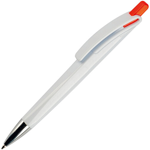 Kugelschreiber Riva Hardcolour , weiß / rot, ABS, 14,40cm (Länge), Bild 2