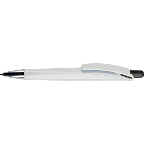 Kugelschreiber Riva Hardcolour , weiß / schwarz, ABS, 14,40cm (Länge), Bild 3