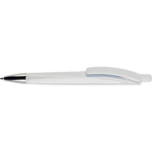Kugelschreiber Riva Hardcolour , weiß / weiß, ABS, 14,40cm (Länge), Bild 3